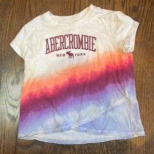 Girls Abercrombie tie dye T-shirt in white pink and purple
